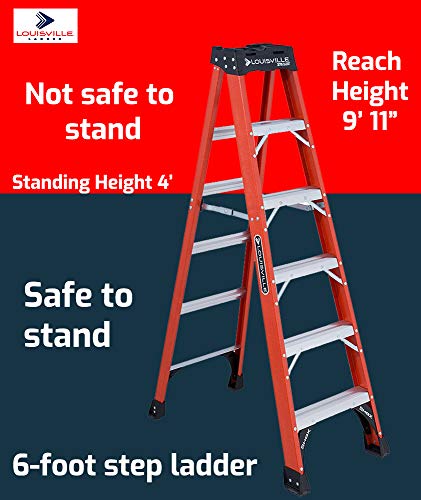 Louisville Ladder 6-Foot Fiberglass Step Ladder, 375-Pound Capacity, FS1406HD