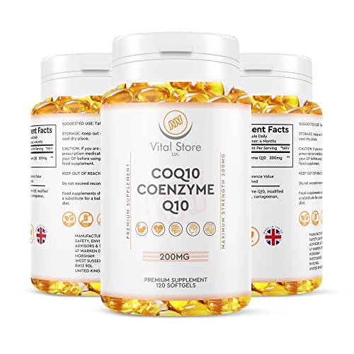 CoQ10 200mg - 120 Vegan Softgels (4 Month Supply) - Easy to Swallow - Vegan Ubiquinone Coenzyme Q10 - High Strength Coq10 Supplement for All Diets