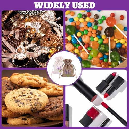 Pack de 12 Bolsas de Algodón y Lino con Cordón Lavanda miniatura 2