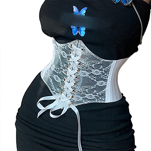 VASTLUCKY Womens Elastic Waist Belts Lace-up Cincher Waspie Corset Lace Fashion Waistband for Long Shirt Dress Belt