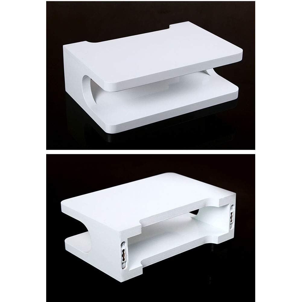 Li-HIM Imperméable À l'eau Flottant Étagère, Mildewproof Mural Support du Boîtier Décodeur Lecteur DVD pour Le Lecteur Routeur WiFi Périphérique en Streaming,Blanc