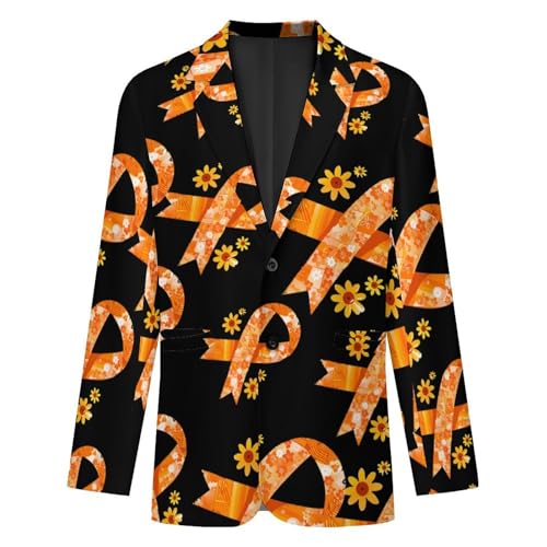 Awareness Orange Ribbon Mens Casual Blazer Button Suit Jacket Lightweight Sport Coat for Work Business4