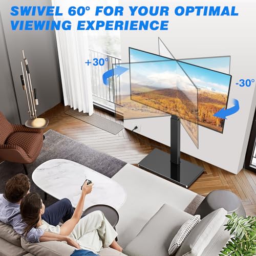 image for Rfiver Reinforced Floor TV Stand with Power Outlet&Mount for 32-70 Inc