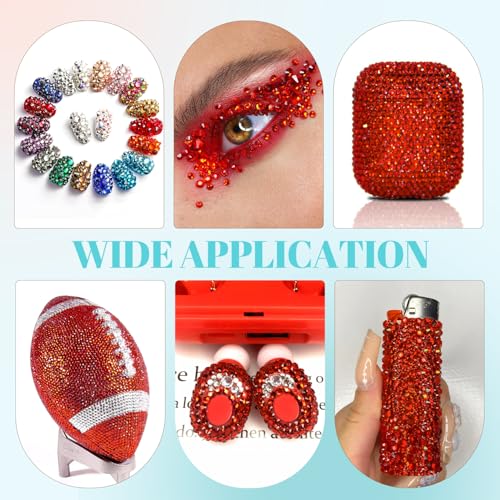 Image of 6100Pcs Resin Rhinestones for Crafting with 2Pcs 10ml B7000 Jewelry Glue, 1 Box Flatback Crystals Diamond (Red Zircon) for Bedazzling Crafts DIY Nail Art,Non Hotfix Gems for Clothing Shoes Tumblers