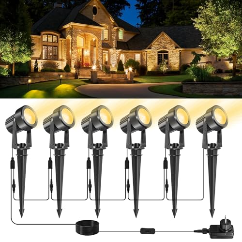 NATPOW Gartenbeleuchtung mit Strom, 6er Set/13M Warmweiß 3000K...