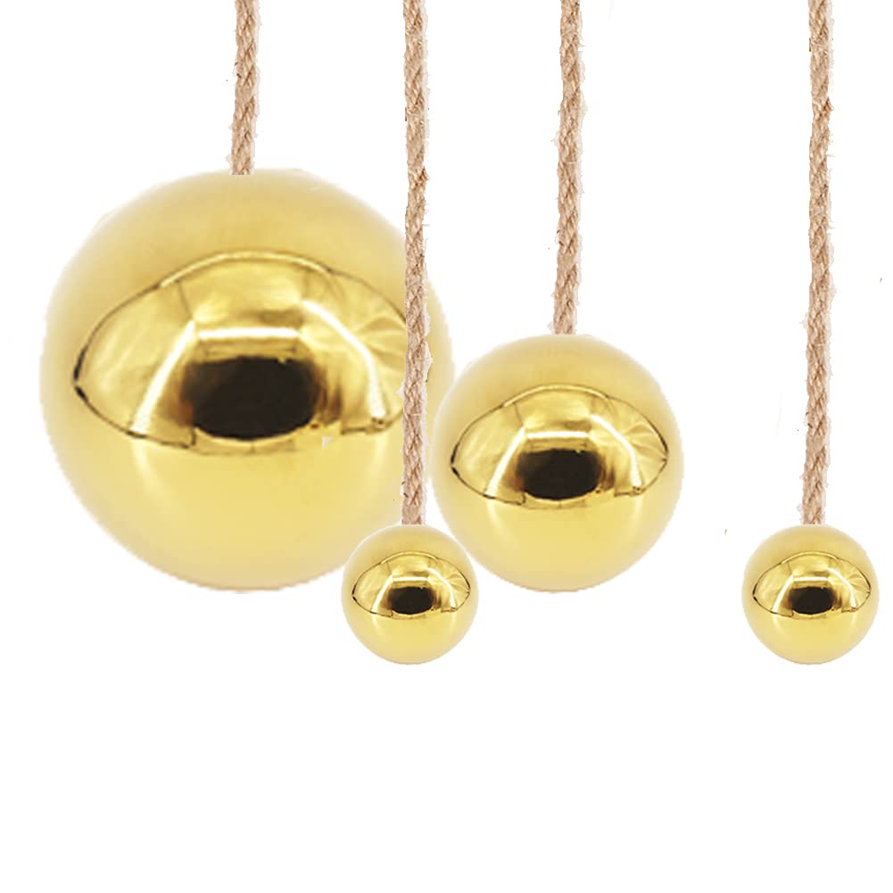 Boule d'observation dorée, 6 pièces 50-150 mm en acier inoxydable poli brillant - Sphères réfléchissantes lisses pour jardin de maison, extérieur, décor de route (6 pièces mixtes)