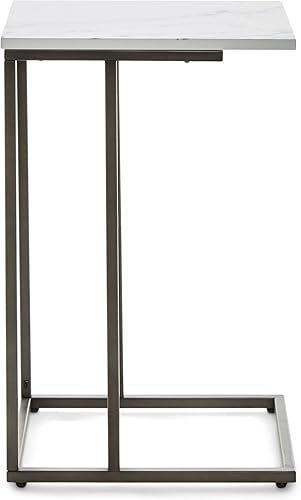 Miniatura 30 de Serta Harton - Mesa C plegable, bandeja expandible para TV, soporte para laptop, moderna de mediados de siglo, mesa auxiliar lateral para sala de