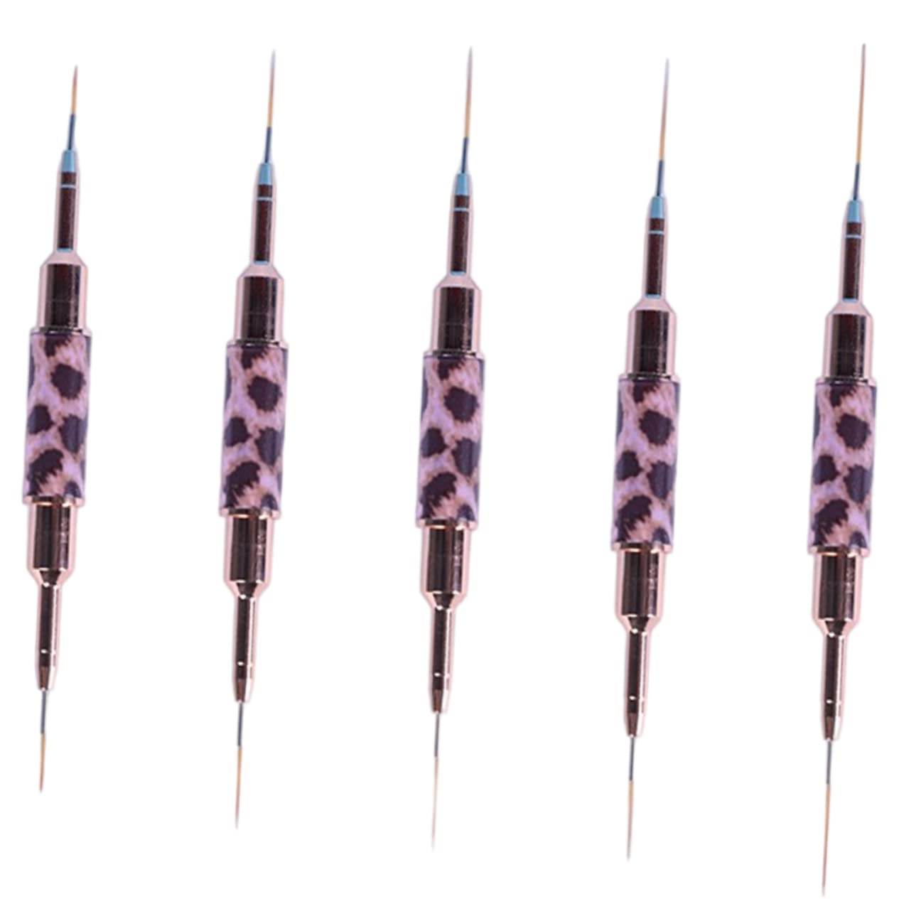 TOVINANNA 5Pcs Nail Art Brush Dual Ended Liner Pens for DIY Nail Painting Comfortable Grip and Easy to Use