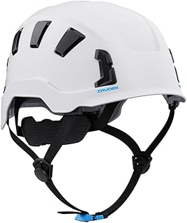 Irudek OREKA II Vent branco – Capacete de segurança ventilado para trabalhos em altura, ABS ultraleve, barboqueixo ajustável, ranhuras universais de 30 mm, chip NFC, EN 397/EN 12492