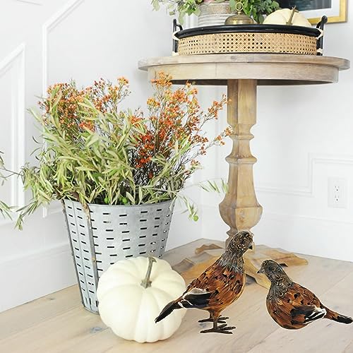 Naturevibe NFF2 Nature Vibe 7.5 Inches Feathered Quail Decor,Set Of 2 Artificial Woodland Animals Figurines thumb #4