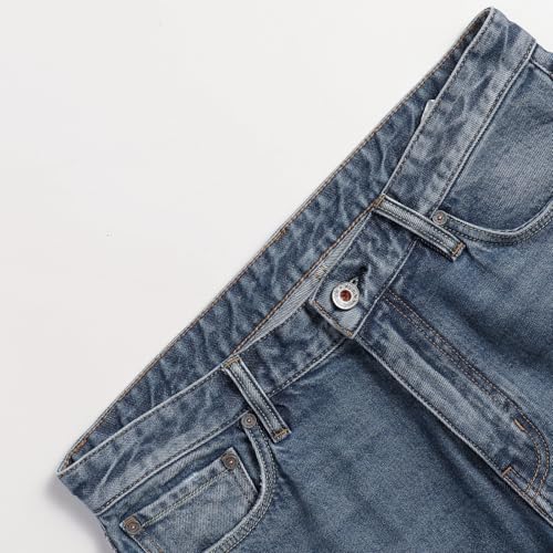 Men's Slim Fit Elastic Classic Mid Rise Jeans for Comfortable Daily Casual Outings3