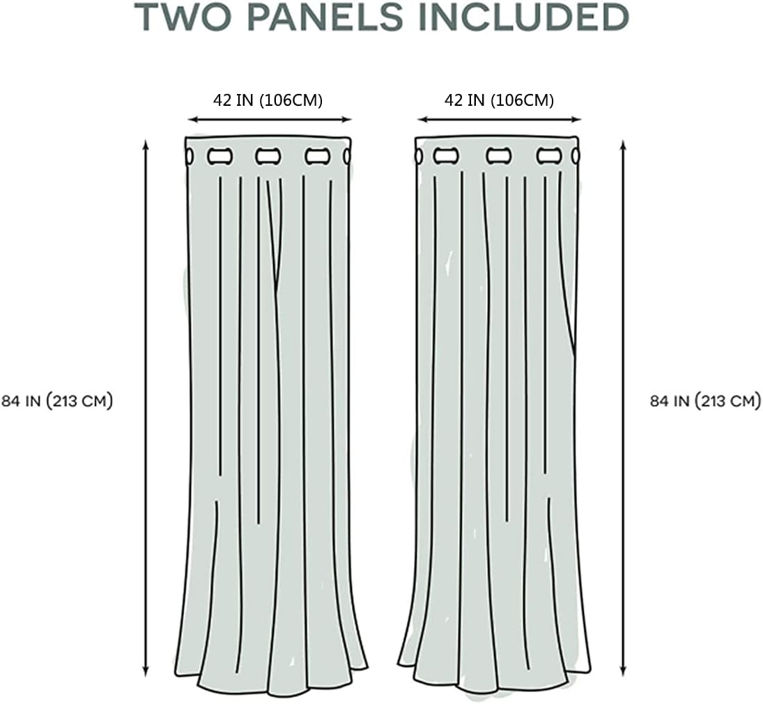 BSPPTI Mid Century Window Curtains Panel 84 inches Long Abstract Vintage Boho Drapes for Bedroom Living Room Blackout Curtains 2 Panels Darkening Treatment with Grommet Set of Brown,42Wx84L