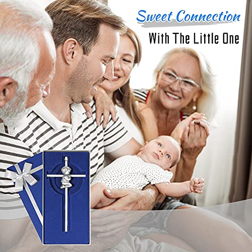 Tryuunion Baby Wall Cross Baptism Gifts For Boys, 7-Inch Silver Blessing Boy Baptism Crosses For First Holy Communion Christening And Dedication Baptismal Gifts From Godparents thumb #6
