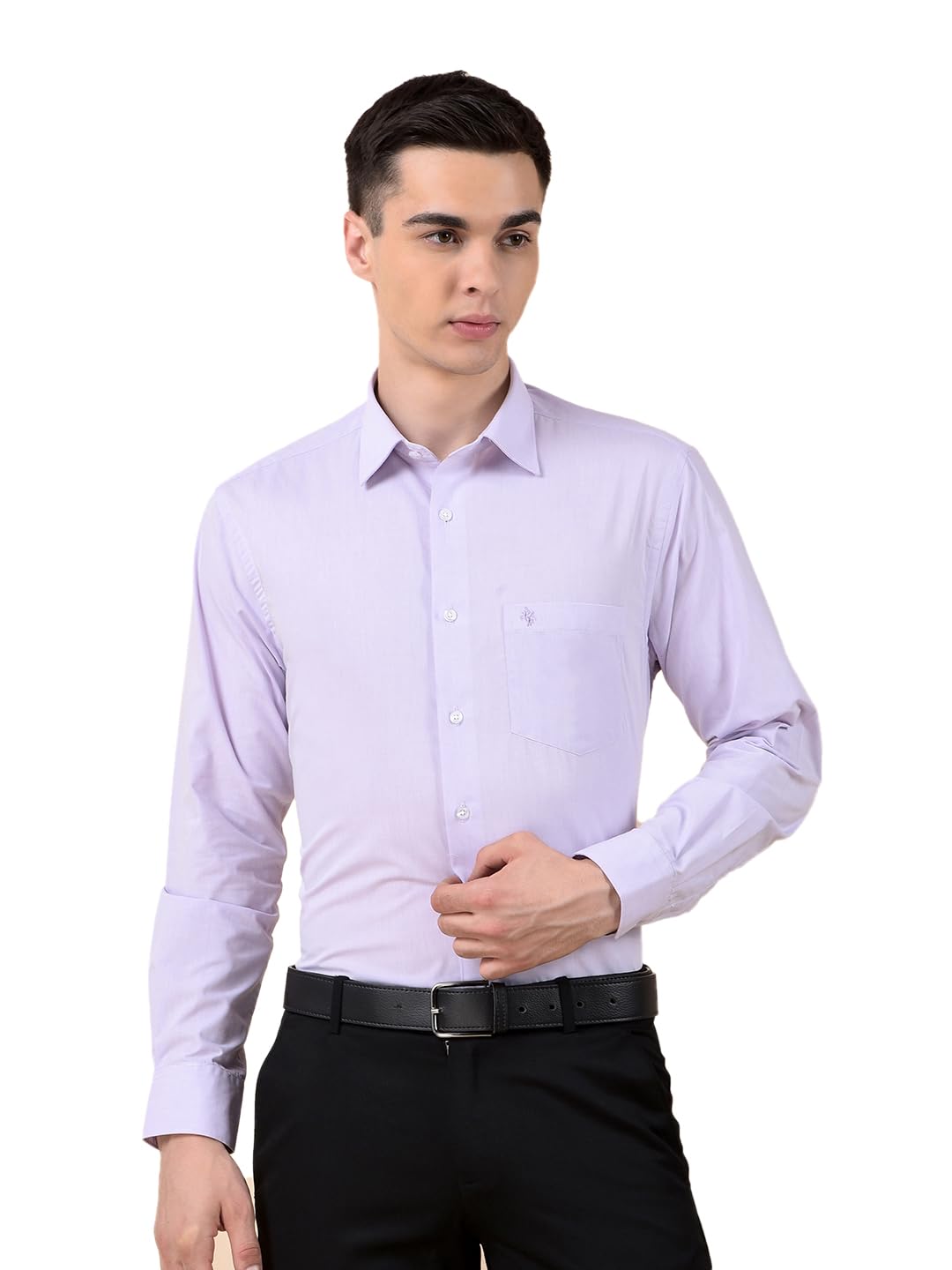 cantabil Formal Shirt for Men | Breathable & Soft with Color Fastness Regular Poly Cotton Fabric Solid Pattern (P_MSHF00606)-picture-37