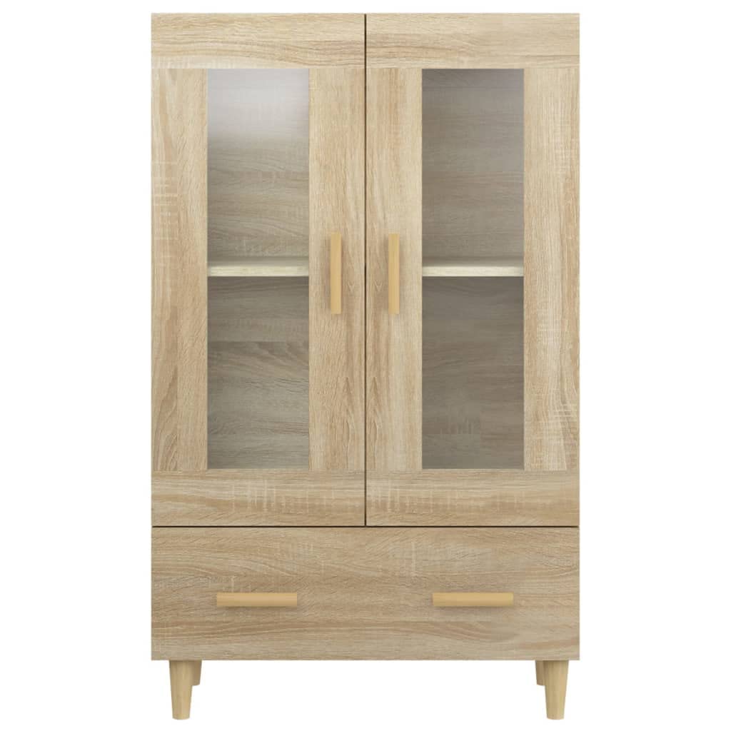 vidaXL Witryna, dąb sonoma, 70x31x115 cm, materiał drewnopochodny, komoda, regał, wysoki regał, komody, regały, wysokie regały, wysoka szafka