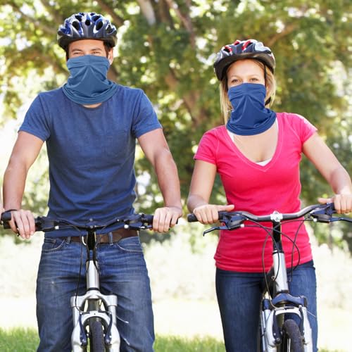 Image of Geyoga 6 Pcs Summer UV Protection Cooling Neck Gaiter Scarf Face Clothing Neck Gaiter Mask Sunscreen Breathable Bandana