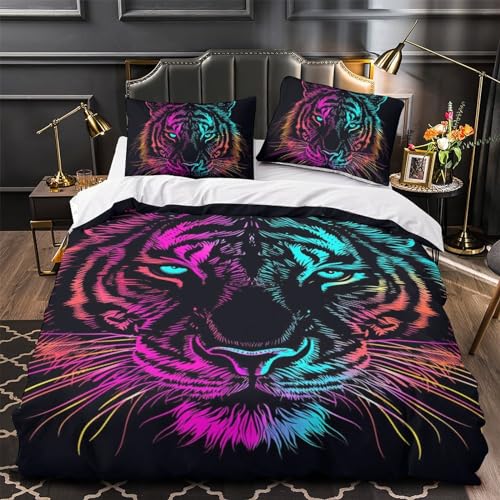 Ensemble de literie tigre imprimé 3D avec microfibre douce - 4