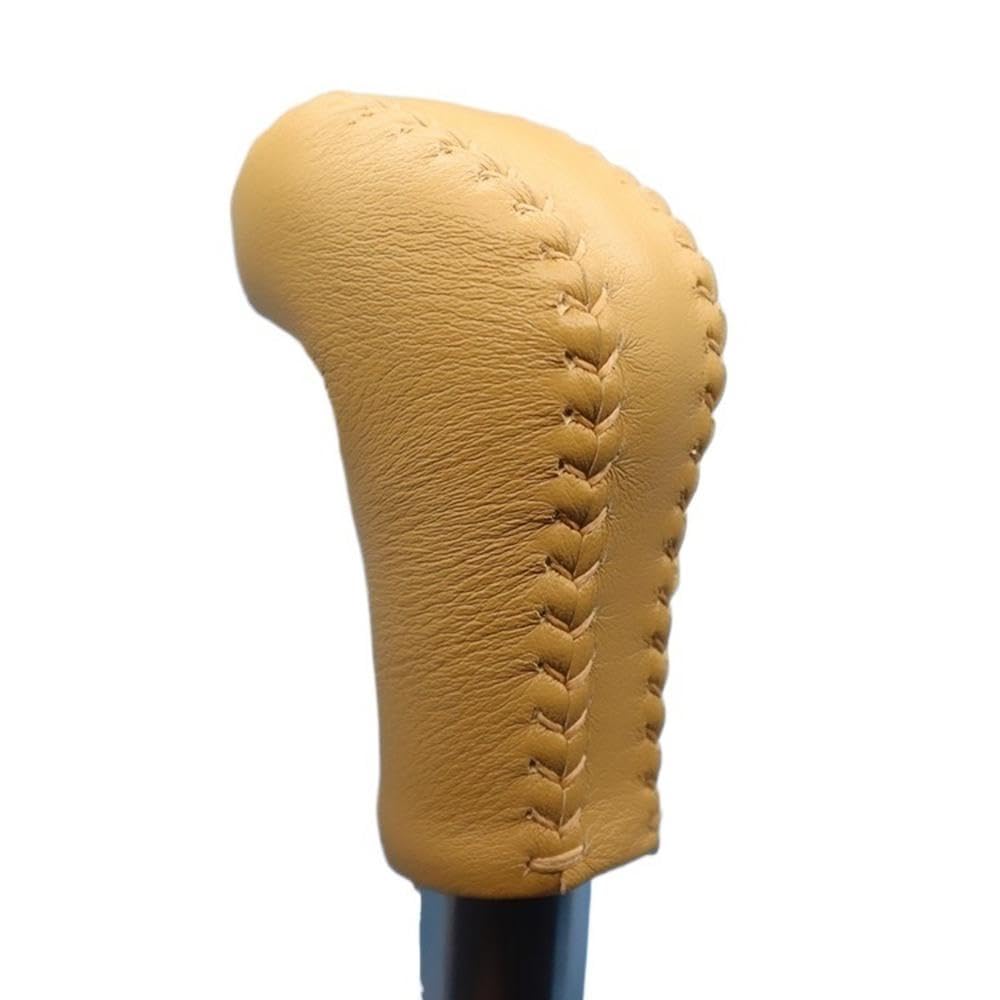 HYASDBWE Leather Gear Shift Knob Trim Non-Slip Cover for Porsche Cayenne 2010-2017 Gear Shift Cover Gear Shifter Parts(Brown)