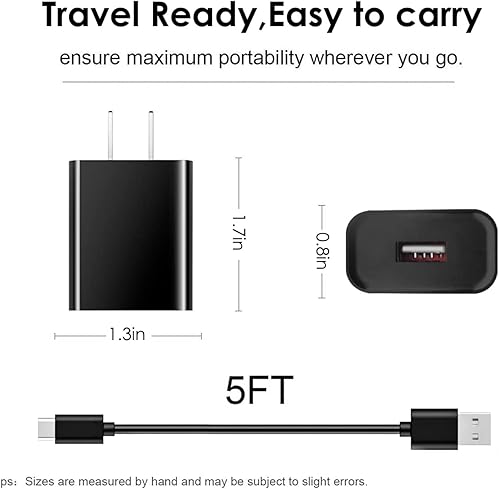 Miniatura 3 de Cargador de pared rápido y cable de carga USB tipo C para TCL Flip Pro, Cricket Influence Icon 2/3, Cricket Ovation 2 Debut Dream Debut 3/Innovate e