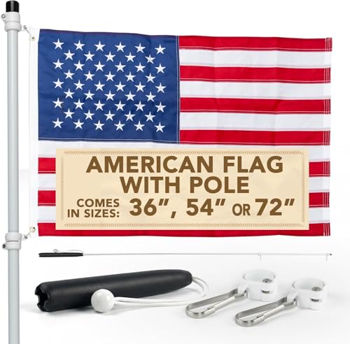 South Wind Designs Boat Rod Holder Flag Pole with Rotating Mounts - Premium Flagpole Kit with Swivel Mounts for Rocket Launcher & Fishing Boats Fiberglass Rod EVA Foam Base