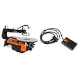 WEN 16-Inch Two-Direction Variable Speed Scroll Saw Bundle with Foot Pedal Switch