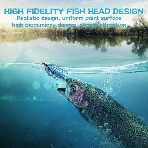 ﻿Chatterbait, Barsch Köder, Spinnerbait, 5 Stück 15g Kunstköder Set für Raubfischangeln, Ideal für trübes Wasser und dichte Vegetation, Chatterbait Hecht, Barsch(Hakengröße 3/0)