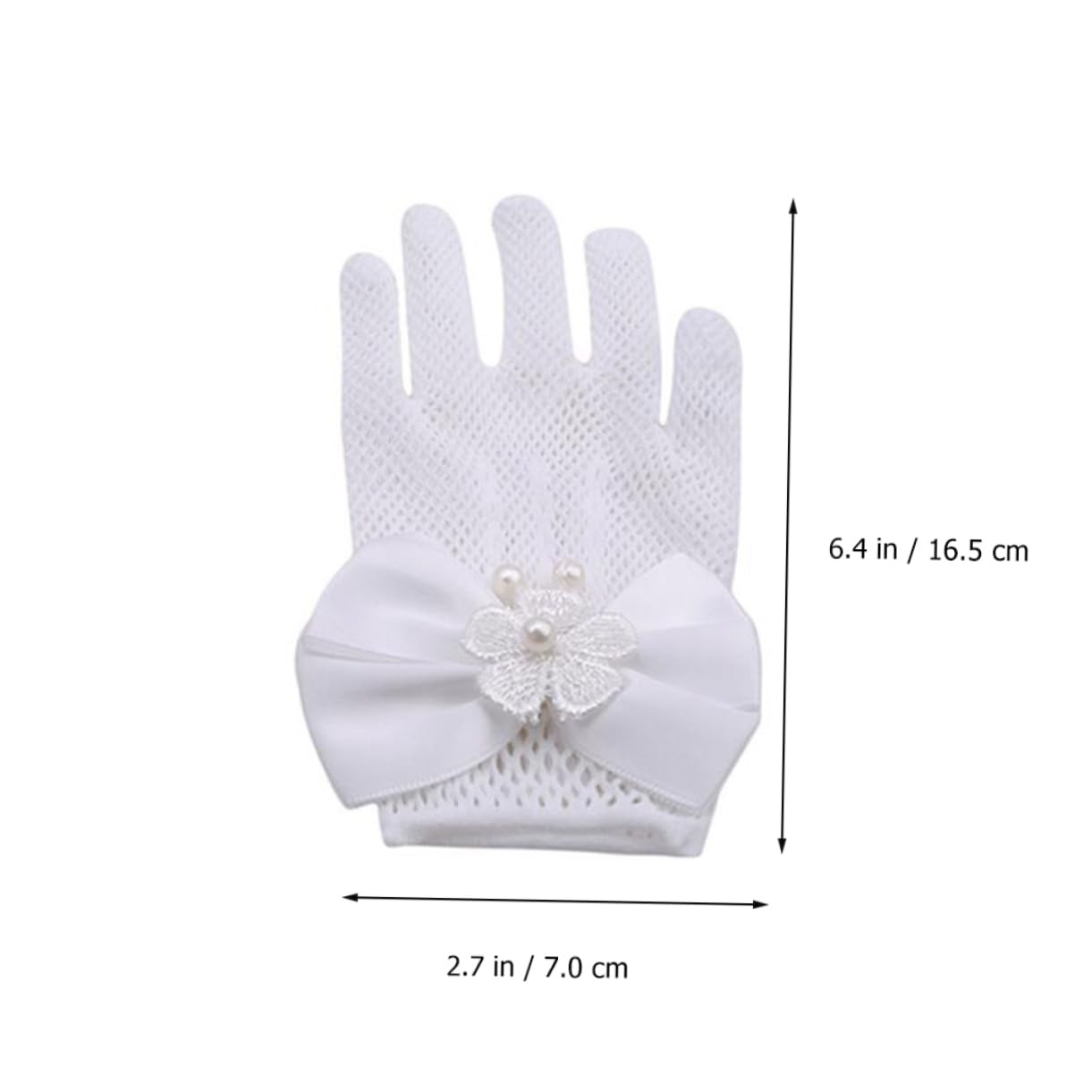 Ipetboom 1Pair Decorative Gloves for Wedding First Holy Communion and Special Occasions Elegant Lace Design for Costumes and Dress Up