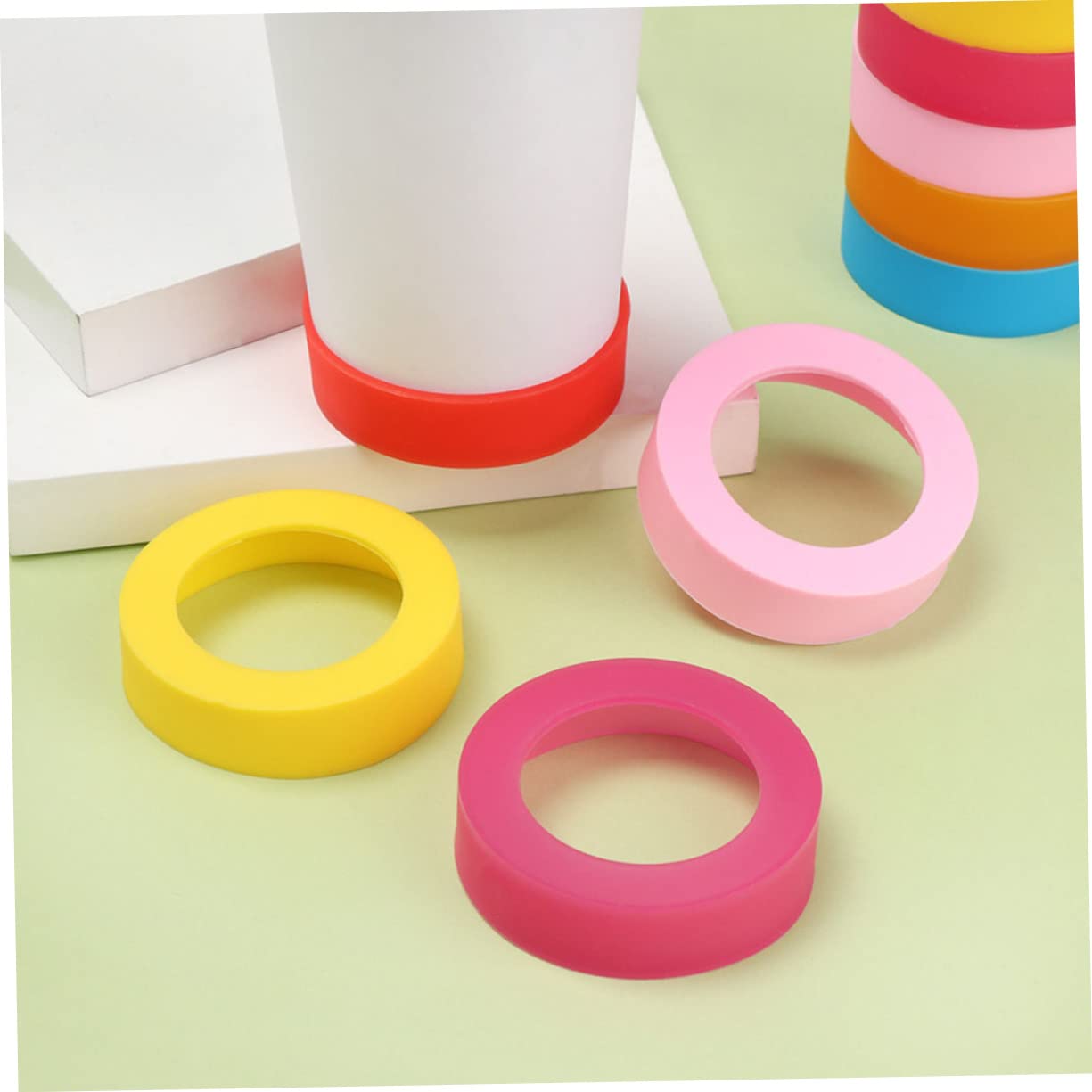 HANABASS Protector De Fondo De Copa Funda Protectora Para Botella Protector De Vaso De Bebida Anti-quemaduras Funda Decorativa Para Botella De Agua Tapete Anti Taza Gel De Sílice