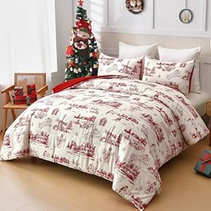 Dinjoychristmascomfortersetkingsizeredbeigesnowmanchristmastreeprintedpatternholidaybeddingset3piecessoftmicrofiberxmasnewyeargiftbedcomforter104x90 Urban Country Home Decor Dinjoy christmas comforter set king size red beige snowman christmas tree printed pattern holiday bedding set 3 pieces soft microfiber xmas new year gift bed comforter 104×90 urban country home decor