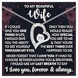 LAZYGIFT Necklace for Wife From Husband| Soulmate Mothers Day Jewelry Gift for Her| Heart White Gold Cz Necklace for Hot Doe on Anniversary or Birthday