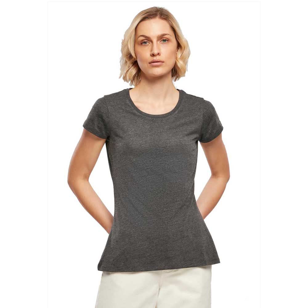 Build your Brand Women's Ladies Basic Tee T-Shirt, Charcoal, S