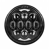 SUP-LIGHT 5.75' 5 3/4 inch LED Round Black Motorcycle Headlight for Dyna Sportster Street Bob Super Wide Glide Low Rider Night Rod Train Softail