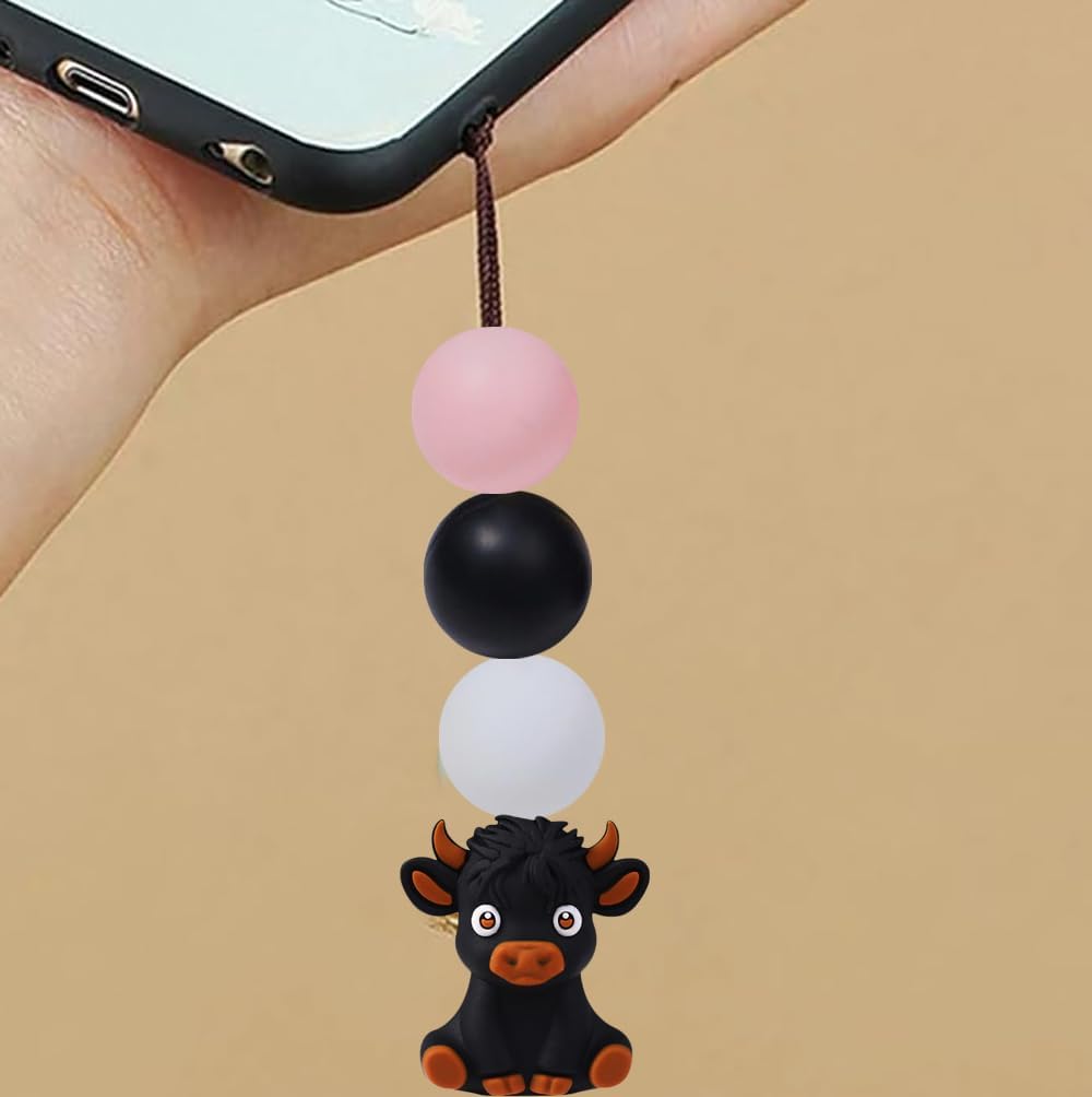 12Pcs 3D Highland Cow Silicone Beads Cow Characters Focal Beads Charms Rubber DIY Crafts Loose Spacer Bead Bulk for Pens Keychains Bracelet Necklace Lanyard Making - Image 6