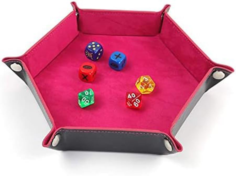 WENDYWU Plateau à dés Pliable Portable pour Une Utilisation comme Plateau à dés DND, Plateau à dés D&D ou Jeu de dés, Support de dés en Cuir synthétique pour Jeux de dés