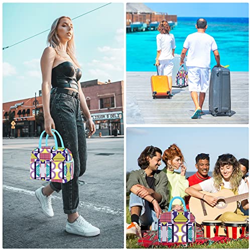 Dalinda Lunch Bag Lunch Box For Women Men Reusable Insulated Lunch Tote Bag,Leakproof Thermal Cooler Sack Food Handbags Case High Capacity For Travel Work Picnic Beach- Geometric #TOP6