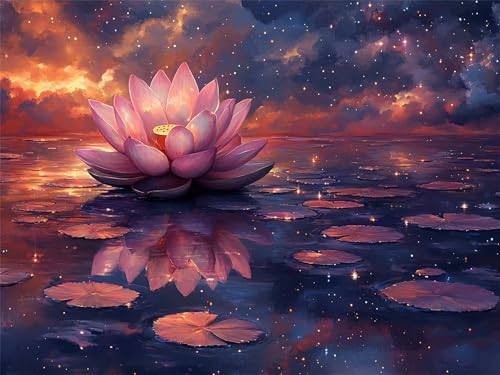 Peinture Numéro Fleur Lotus pour une décoration de maison zen et créative