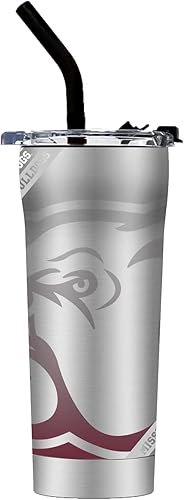Miniatura 2 de Gametime Sidekicks Mississippi State - Vaso con popote de acero inoxidable 18/8, doble pared, aislado al vacío, con licencia oficial, envoltura