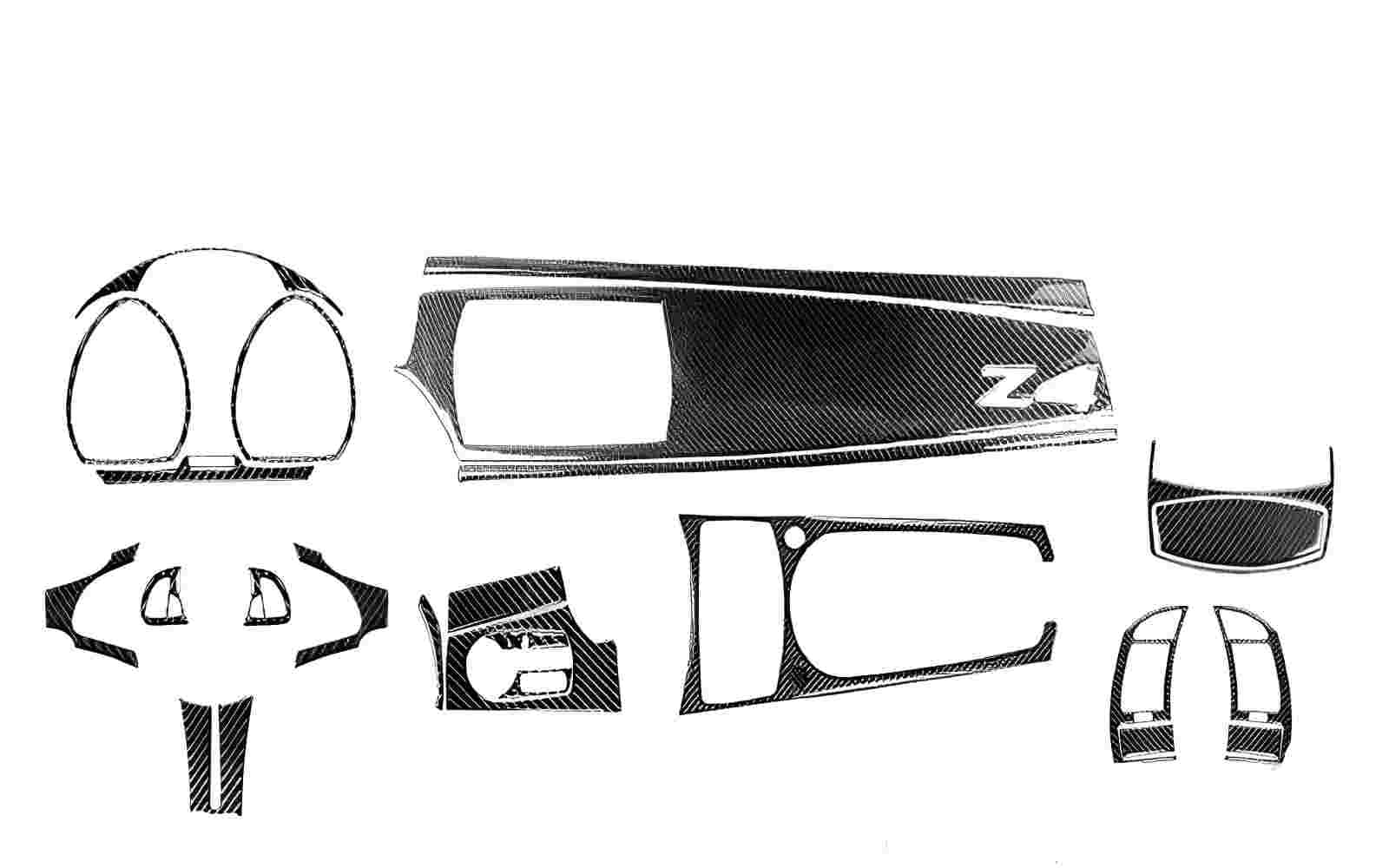 25-Piece Carbon Fiber Interior Trim Kit For BMW Z4 E85 2003-2008 – Glossy Black Stickers