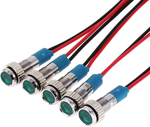 Voyant LED 8mm 12-36V Rouge Huile Moteur - Tableau De Bord Voiture Bateau Camion Fourgonnette