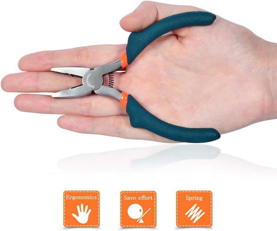 SPEEDWOX Mini Lineman's Pliers Thin Precision Jewelry Wire Cutters 4-1/2 Inches Multi Use Combination Pliers Convex Shoulder Small Side Cutters Micro Fine Linesman Plier Beading Tool Hobby Craft - Image 5