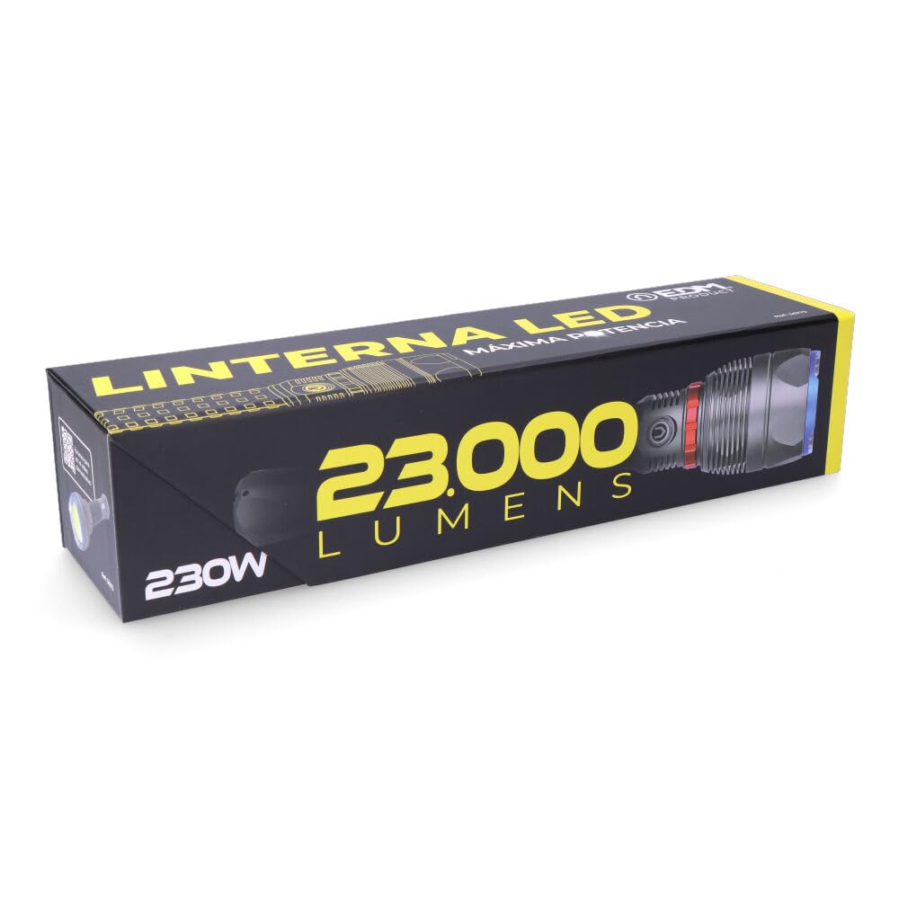 Linterna led de largo alcance 23000 lm