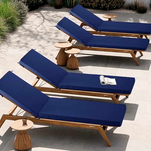 Comcaver Chaise Lounge Cushions Outdoor Set of 4, 80x26x3 Inch, Navy by Comcaver - Used condition - Image 6