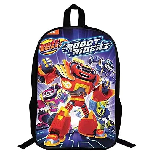 Bl-aze & The Mon-Ster Machines Mochila escolar de dibujos animados anime para estudiantes, duradera, impermeable, ajustable, mochila escolar primaria, 7, 27 * 14 * 35 cm (13 Zoll), Rucksack