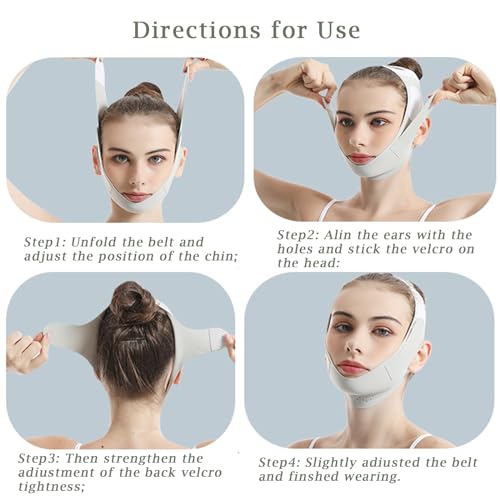 Yiiektily Redutor de queixo duplo, faixa de aperto de queixo em forma de V, fita para lifting facial