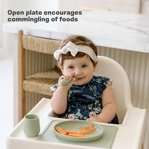 image for ezpz Tiny Plate (Blush) - 6 Months+ - 100% Silicone Suction Placemat +