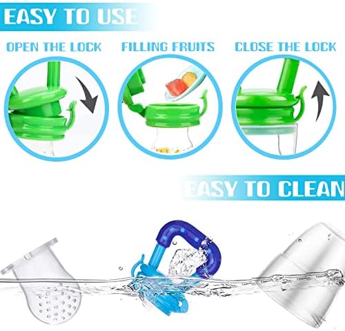 Wendergo Teething Dummy Baby Fruit Feeder Pacifier Weaning Dummies Set Silicone Food Feeders for Babies Infants Toddlers 3 Different Sizes Teething Toy Teether in Appetite Stimulating Colours