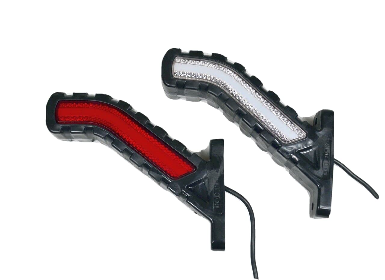 Luci di posizione laterali a LED 24 V, per camion, rimorchi, autobus, roulotte, neon bianco, arancione e rosso
