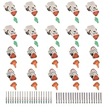 JRready ST6247 DT 3 Pin Connector 10 Sets, Gray Waterproof Electrical Wire Connector with Solid Contacts 14-20AWG