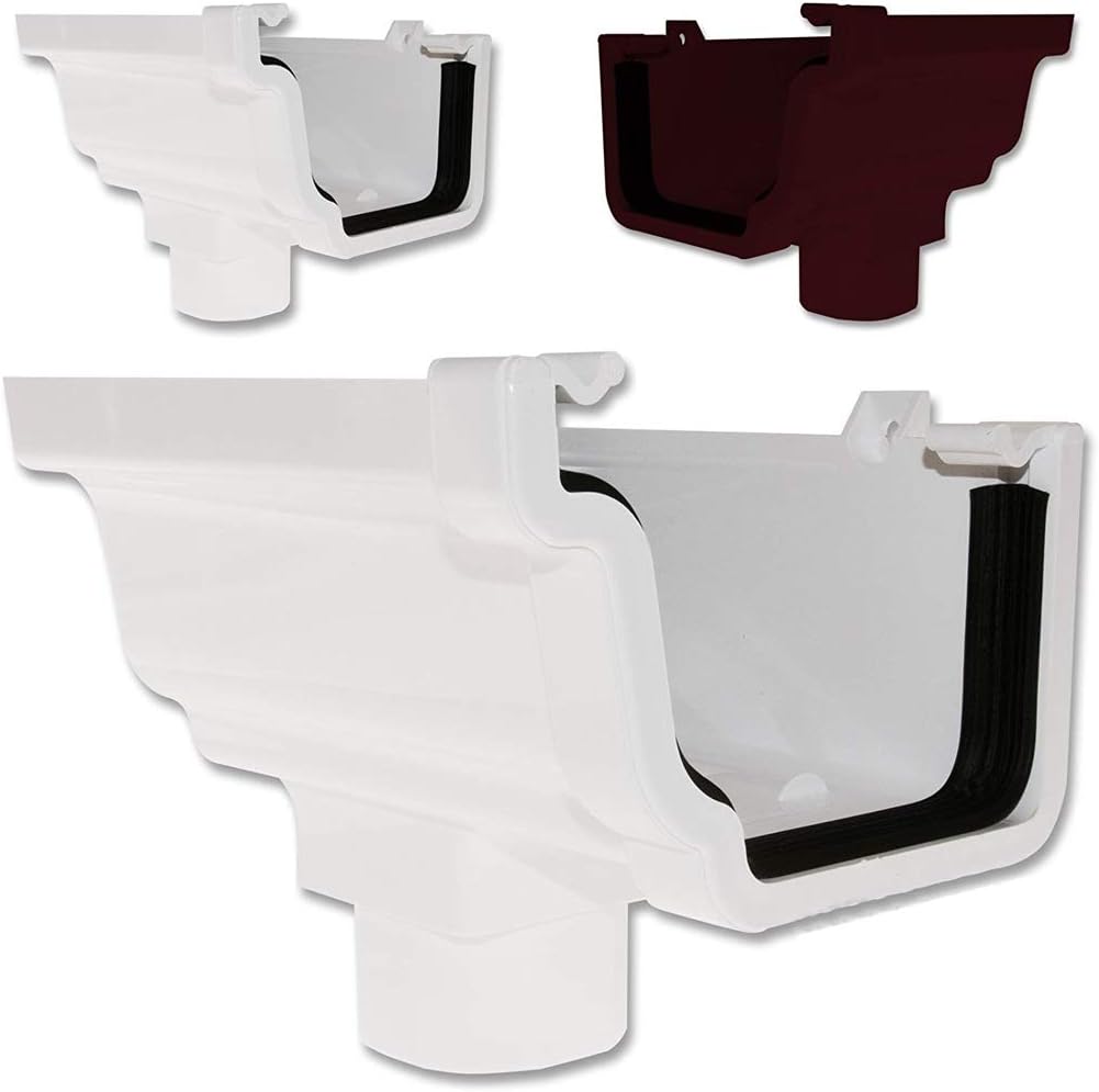 White Left Wendland RS3264 / RS3265 Marshall Tufflex Conservatory Ogee Stop End Outlet for Downpipe / Drain Point by Wendland