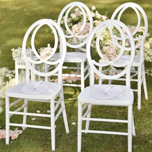 Éventails pliants blancs pour protéger les invités de la chaleur du mariage - 6